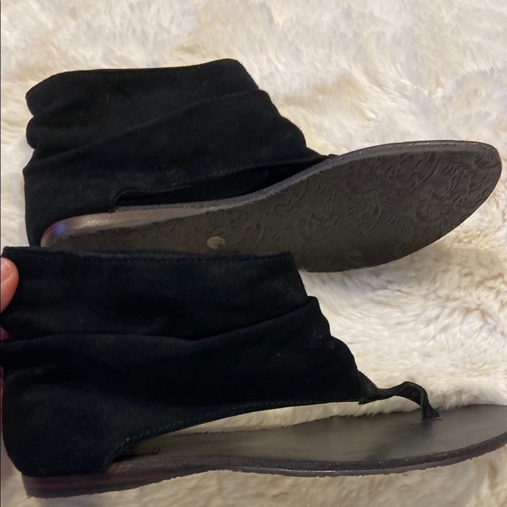 Black Suede Women's Sandals